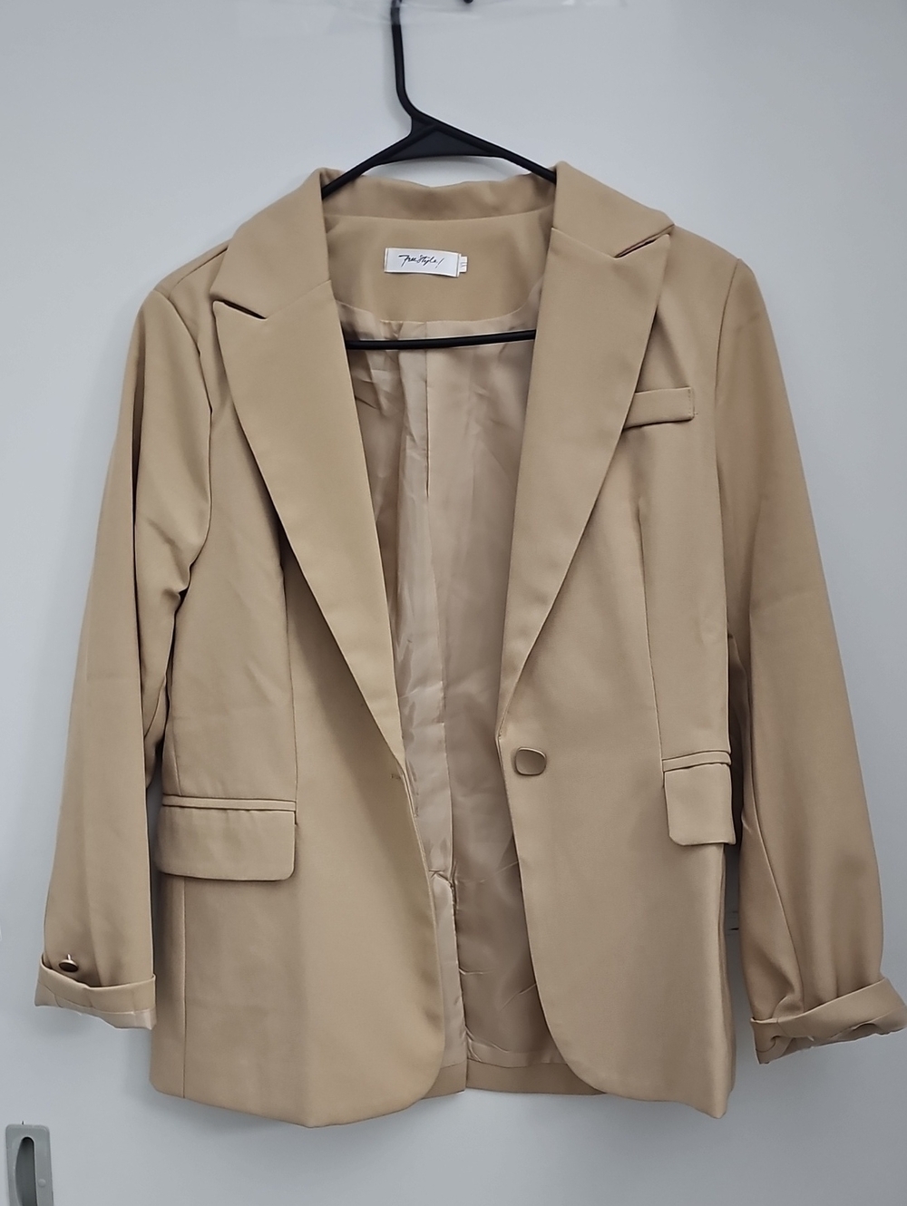 Women's Tailored Beige Blazer Jacket